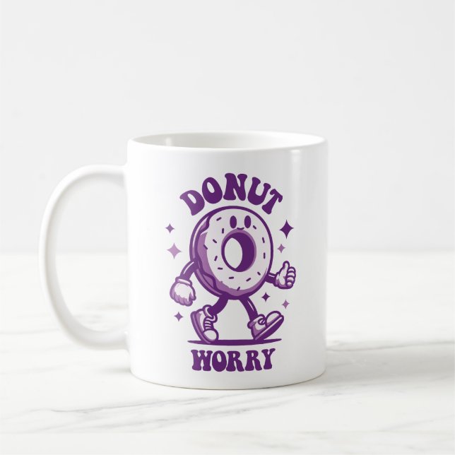 Donut Worry Funny Mug Kaffemugg (Vänster)