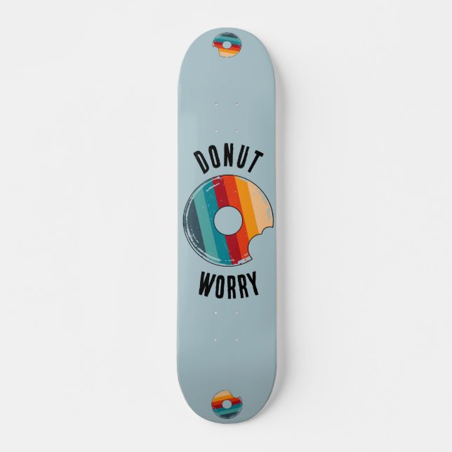 Donut Worry Grönt Retro Skateboard Deck (Framsida)
