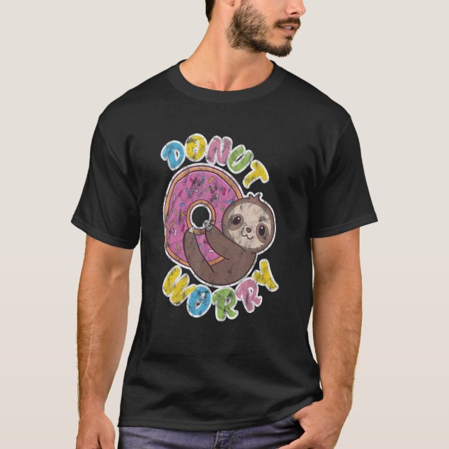 Donut Worry Sloth Teacher Test Day Cute Sloth T Shirt (Framsida)