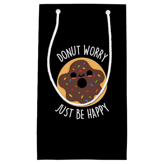 Donut Worry, var bara Lycklig Funny Donut Pun Mörk (Framsidan)