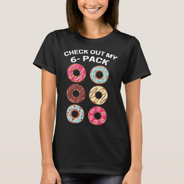 Donuts 6 Pack Bodybuilding Workout Exercise Gym T Shirt (Framsida)