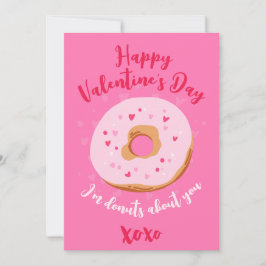 Donuts about you XOXO Love Hearts Valentines Pink Julkort