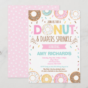 Donuts and Diaper Baby Sprinkle-inbjudan Inbjudningar