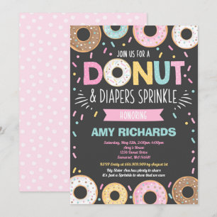 Donuts and Diaper Baby Sprinkle-inbjudan Inbjudningar