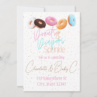 Donuts and Diaper Sprinkle Inbjudningar