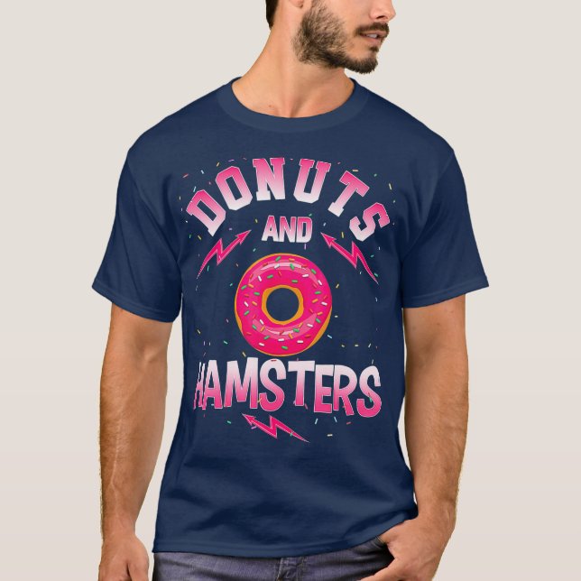 Donuts and HAMSTERS Doughnut HAMSTER T Shirt (Framsida)
