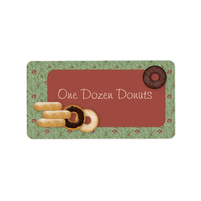 Donuts Anpassningsbar Product Labels Adressetikett (Framsidan)