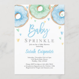 Donuts Baby Shower Boy Inbjudningar