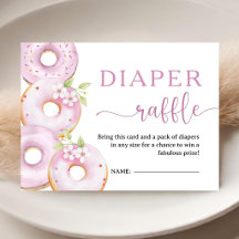 Donuts Baby Shower Flicka Rosa Blöja Lotteri