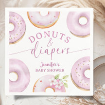 Donuts Baby Shower Flicka Rosa Brunch Pappersserve