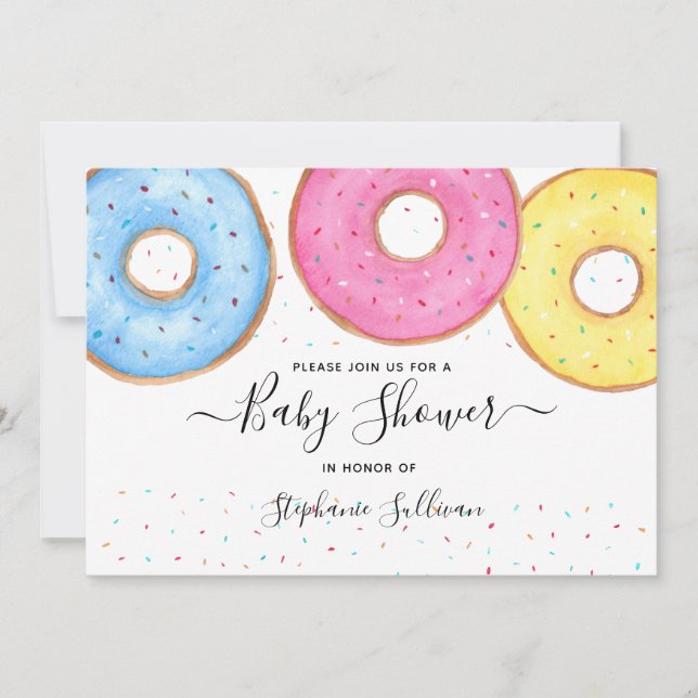 Donuts Baby Shower Inbjudningar (Framsida)