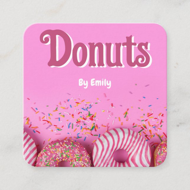 Donuts Bakery Square, Affärskort Fyrkantigt Visitkort (Framsida)