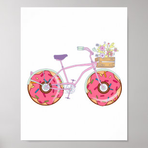Donuts Bike - Lustigt Bicycle med Doughnut Hjul Poster