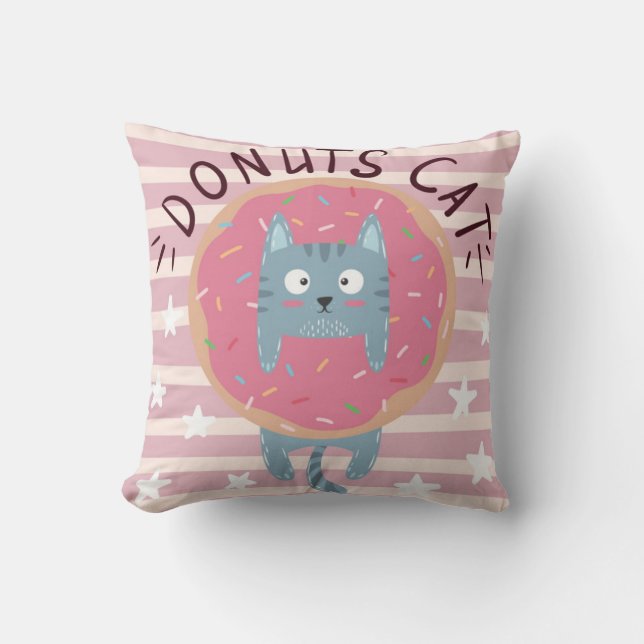 Donuts Cat Kudde (Framsida)