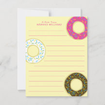 Donuts Cute Barn Flat Stationära kort för ringmutt