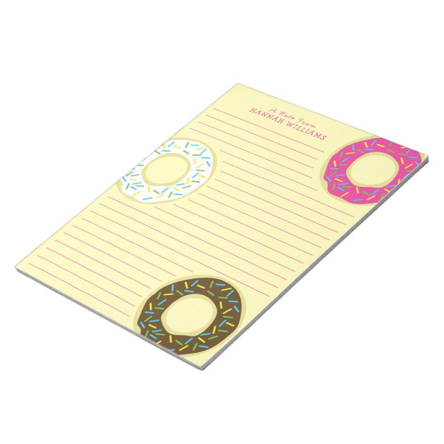 Donuts Cute Barn Personal Stationary Anteckningsbl Anteckningsblock (Vinklad)