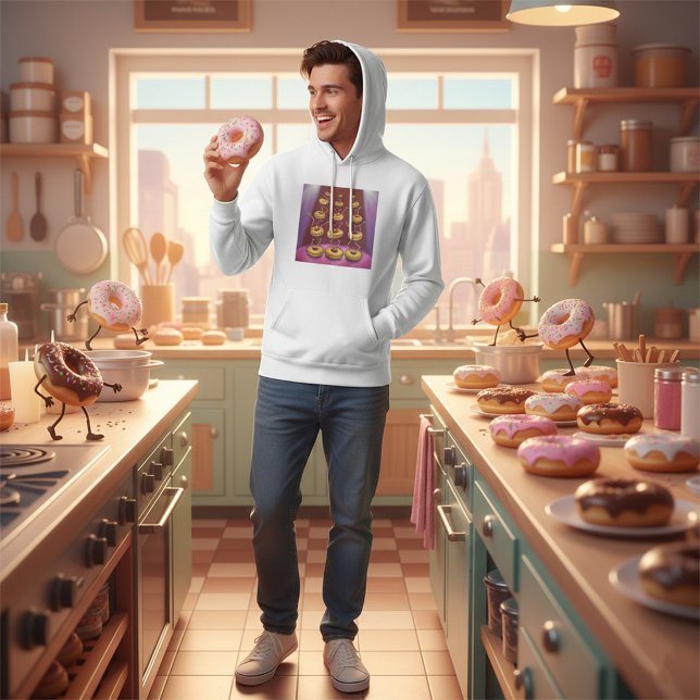 Donuts Dancing Whimsical Doughnut Characters Hoodie (Skapare uppladdad)