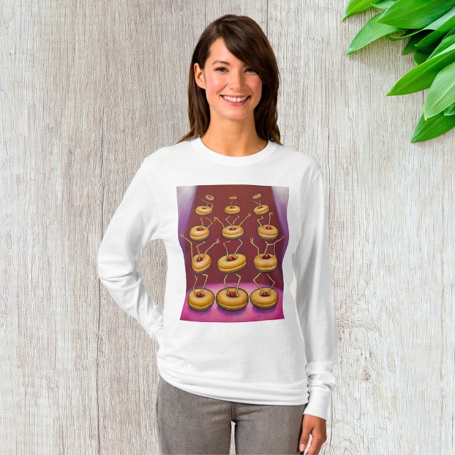 Donuts Dancing Whimsical Doughnut Characters T Shirt (Skapare uppladdad)