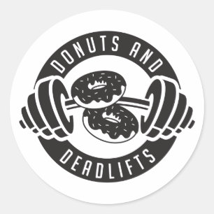 Donuts & Deadlifts T-Shirt Runt Klistermärke