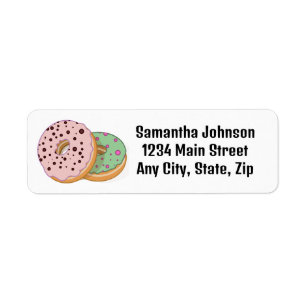 Donuts design Return-adressetikett Returadress Etikett