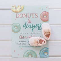 Donuts & Diaper Cute Mint Grönt Baby Shower