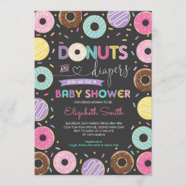 Donuts & Diaper Doughnut Baby Shower Chalkboard Inbjudningar