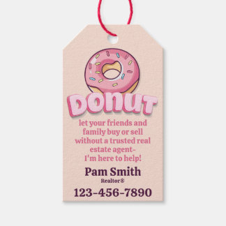 Donuts, Donut, kaffe, Realtor Pop-by Presentetikett