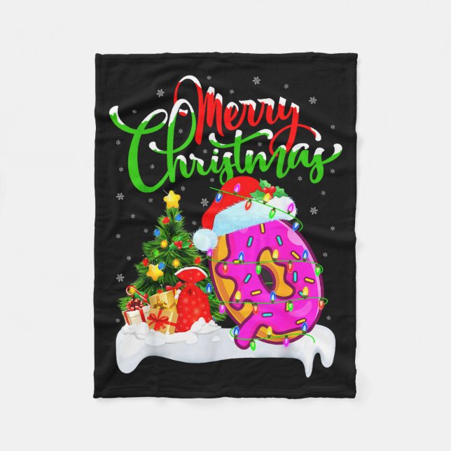Donuts Food Lover Xmas Decorations Santa Donuts Ch Fleecefilt (Framsidan)