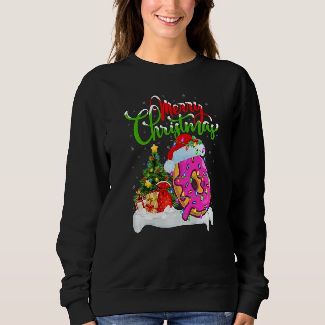 Donuts Food  Xmas Decorations Santa Donuts Christm T Shirt (Framsida)