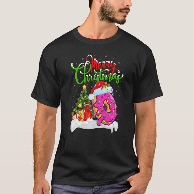 Donuts Food  Xmas Decorations Santa Donuts Christm T Shirt (Framsida)