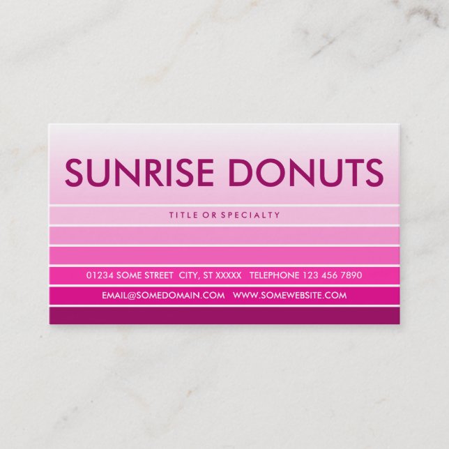 DONUTS FÖR rosa-färgruta Visitkort (Framsida)