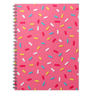 Donut's glaze seamless mönster, rosa bakgrund, t anteckningsbok
