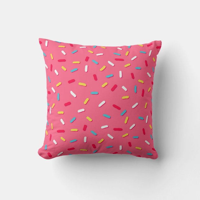 Donut's glaze seamless pattern, pink background, t kudde (Framsida)