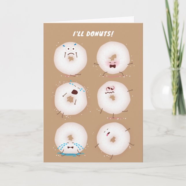 Donuts Go Nöt Valentine's Day Card Tack Kort (Framsida)
