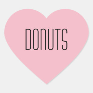 Donuts Heart Sticker Hjärtformat Klistermärke
