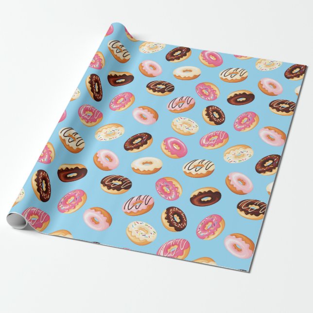 Donuts-kokt design presentpapper (Utrullad)