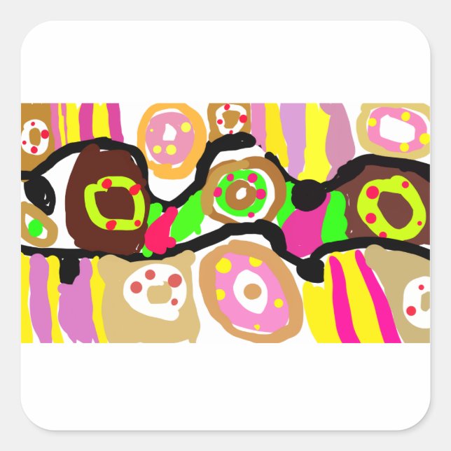 Donuts kul fyrkantigt klistermärke (Framsida)