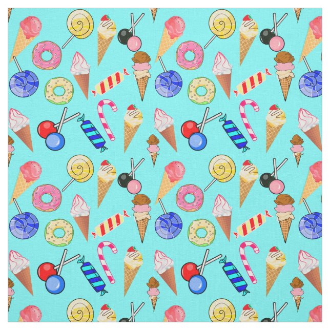Donuts Lollipop Ice-kräm Sweet Tyg (Provkarta)