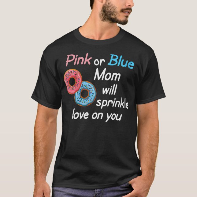 Donuts Mamma Baby Gender Reveal Party Shower Gift  T Shirt (Framsida)
