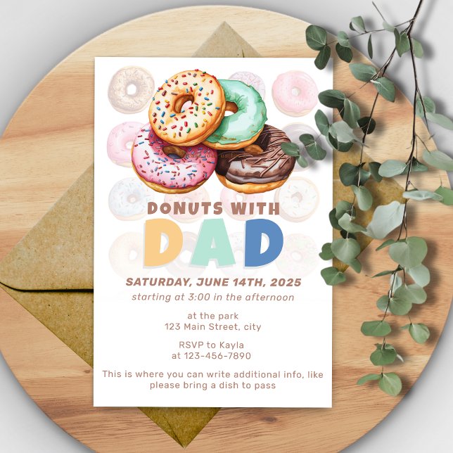 Donuts med Pappa Fars dag Firande Inbjudningar (Skapare uppladdad)