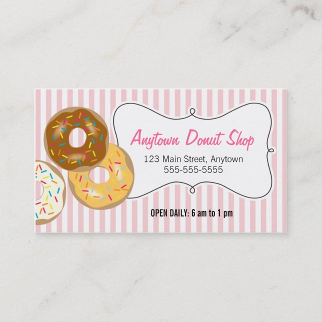 Donuts med Sprinkles, Donut Shop Visitkort (Framsida)