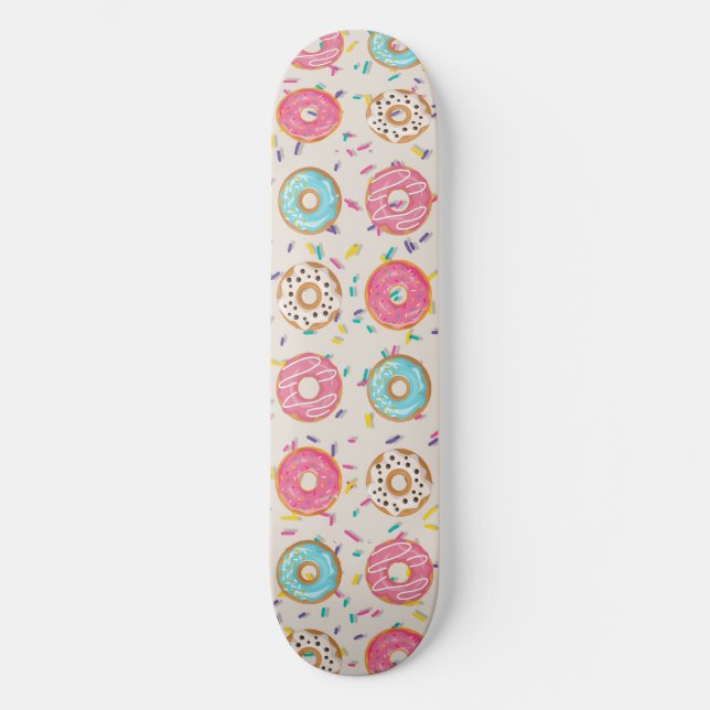Donuts med Sprinkles Mini Skateboard Bräda 18,5 Cm (Framsida)