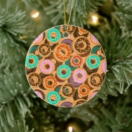 Donuts med Sprinkles Mönster Julgransprydnad Keramik