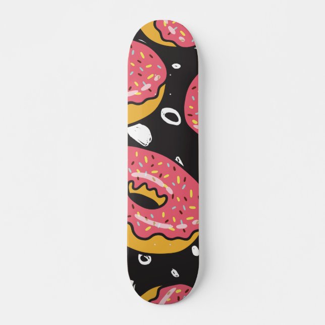Donuts Mönster Mini Skateboard Bräda 18,5 Cm (Framsida)
