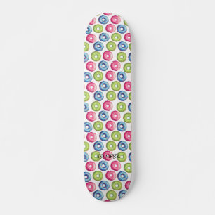 Donuts & Namn eller Text vit Mini Skateboard Bräda 18,5 Cm