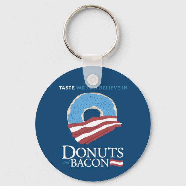 Donuts och Bacon: Saste vi kan tro på - blå Nyckelring (Framsida)