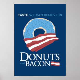 Donuts och Bacon: Saste vi kan tro på - blå Poster