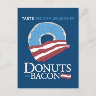 Donuts och Bacon: Saste vi kan tro på - blå Vykort