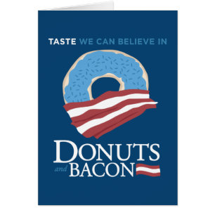 Donuts och bacon: Smak kan vi tro in - blått Hälsningskort