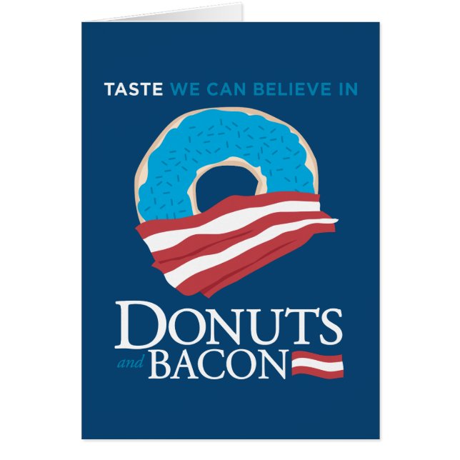 Donuts och bacon: Smak kan vi tro in - blått Hälsningskort (Framsidan)
